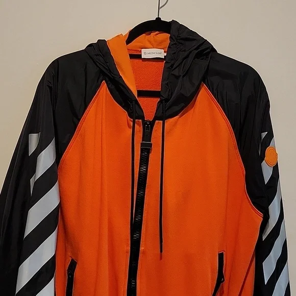 Moncler Off White Rare Orange Hoodie Jacket xxxl - Picture 6 of 16